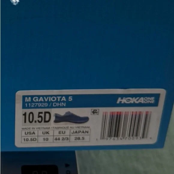 Hoka One One Gaviota 5 Thunder Cloud Men's Sneakers Shoe 10.5D 1127929-DHN NIB - Picture 10 of 10